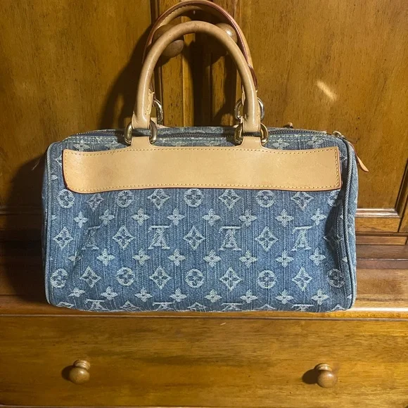 Designer Monogram Denim Neo Speedy Satchel - Picture 3 of 12